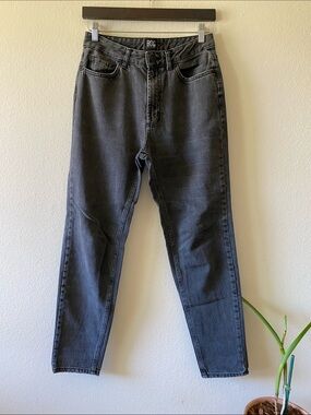 BDG Washed Black Mom High-Rise Tapered Jeans